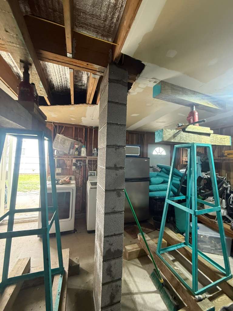 New pilings installed under elevated home